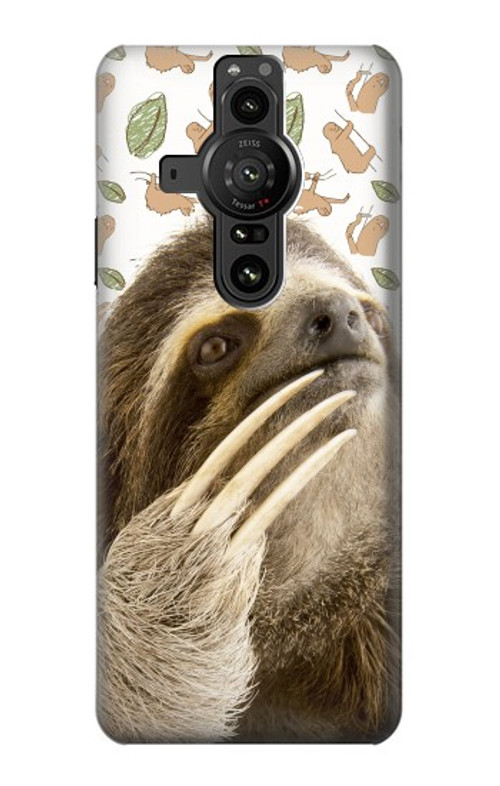 W3559 Sloth Pattern Case Cover Custodia e Flip Case per Sony Xperia Pro-I