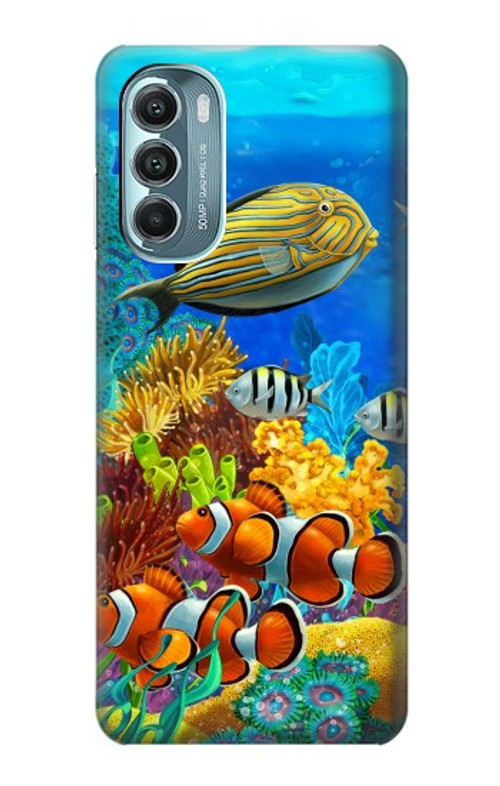 W2568 Sea Seabed Fish Corals Underwater Ocean Case Cover Custodia e Flip Case per Motorola Moto G Stylus 5G (2022)