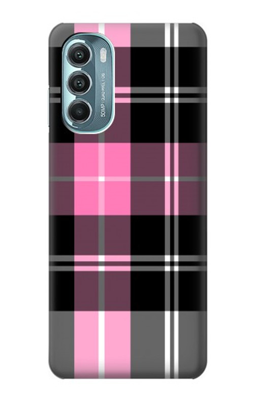 W3091 Pink Plaid Pattern Case Cover Custodia e Flip Case per Motorola Moto G Stylus 5G (2022)