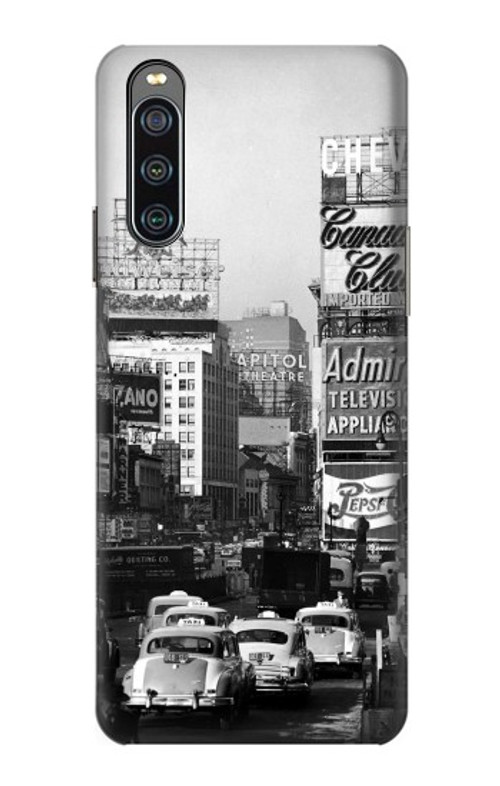 W0182 Old New York Vintage Case Cover Custodia e Flip Case per Sony Xperia 10 IV