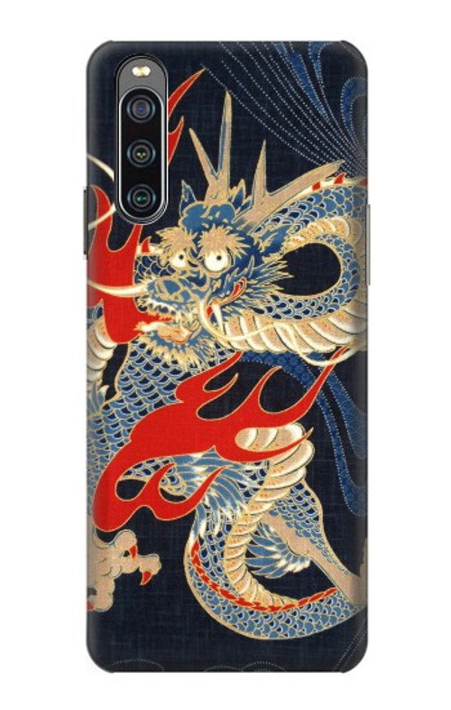W2073 Japan Dragon Art Case Cover Custodia e Flip Case per Sony Xperia 10 IV