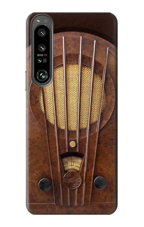 W2655 Vintage Bakelite Deco Radio Case Cover Custodia e Flip Case per Sony Xperia 1 IV