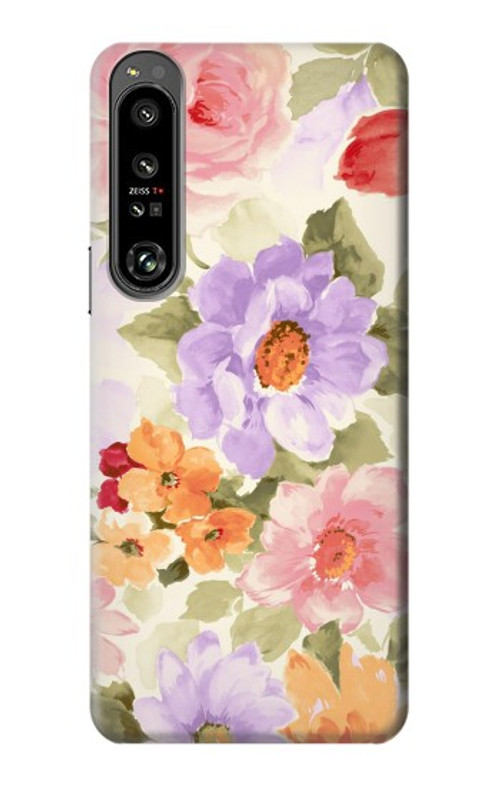 W3035 Sweet Flower Painting Case Cover Custodia e Flip Case per Sony Xperia 1 IV