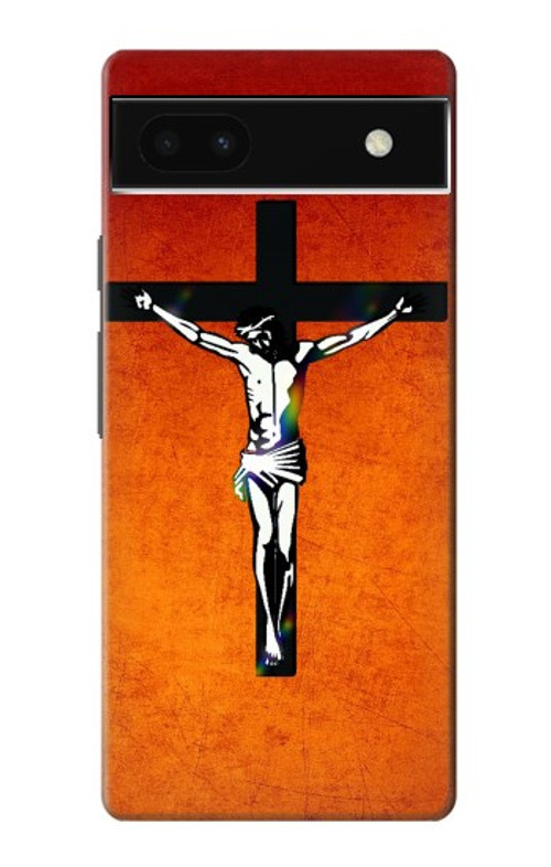 W2421 Jesus Christ On The Cross Case Cover Custodia e Flip Case per Google Pixel 6a