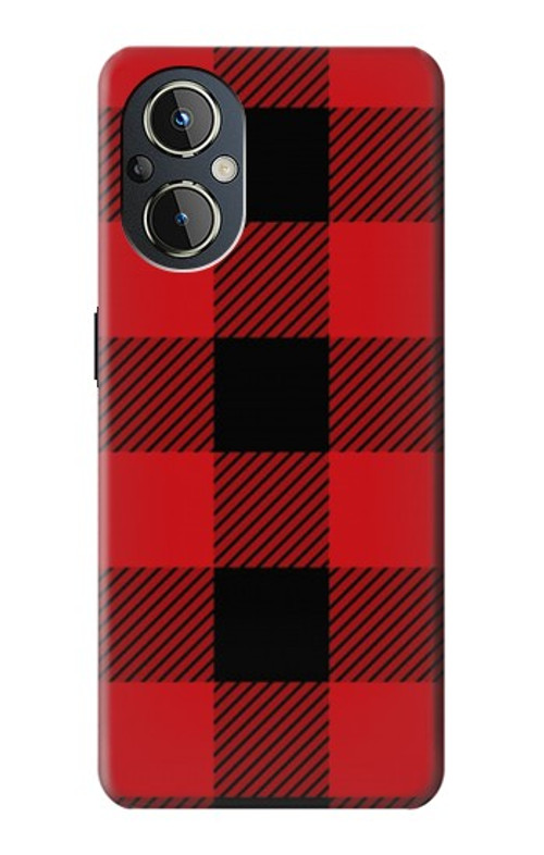 W2931 Red Buffalo Check Pattern Case Cover Custodia e Flip Case per OnePlus Nord N20 5G