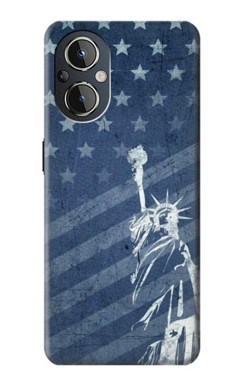 W3450 US Flag Liberty Statue Case Cover Custodia e Flip Case per OnePlus Nord N20 5G