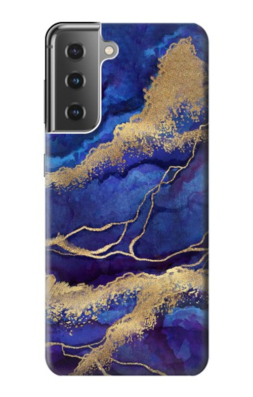 W3906 Navy Blue Purple Marble Case Cover Custodia e Flip Case per Samsung Galaxy S21 Plus 5G, Galaxy S21+ 5G