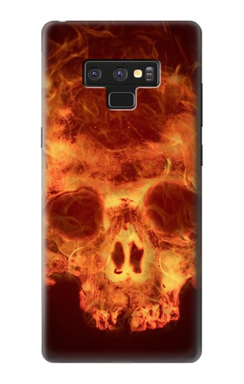 W3881 Fire Skull Case Cover Custodia e Flip Case per Note 9 Samsung Galaxy Note9