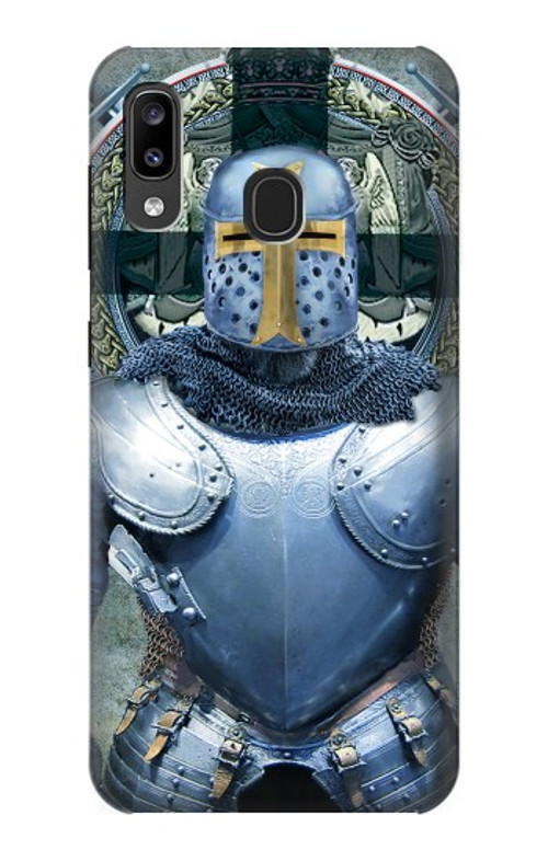 W3864 Medieval Templar Heavy Armor Knight Case Cover Custodia e Flip Case per Samsung Galaxy A20, Galaxy A30