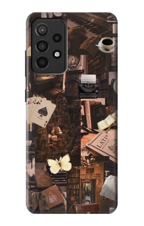 W3877 Dark Academia Case Cover Custodia e Flip Case per Samsung Galaxy A52, Galaxy A52 5G