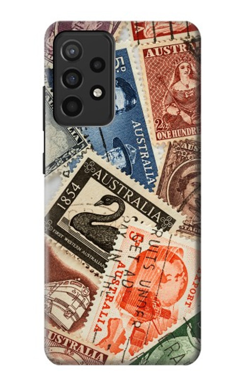 W3900 Stamps Case Cover Custodia e Flip Case per Samsung Galaxy A52, Galaxy A52 5G