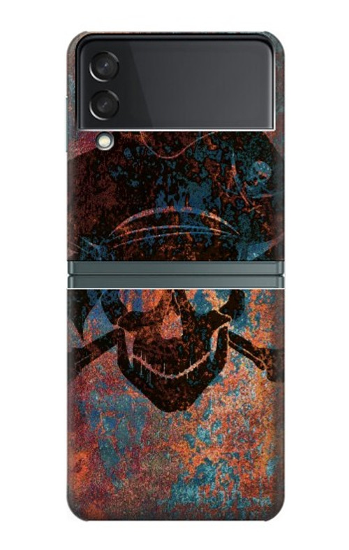 W3895 Pirate Skull Metal Case Cover Custodia e Flip Case per Samsung Galaxy Z Flip 3 5G