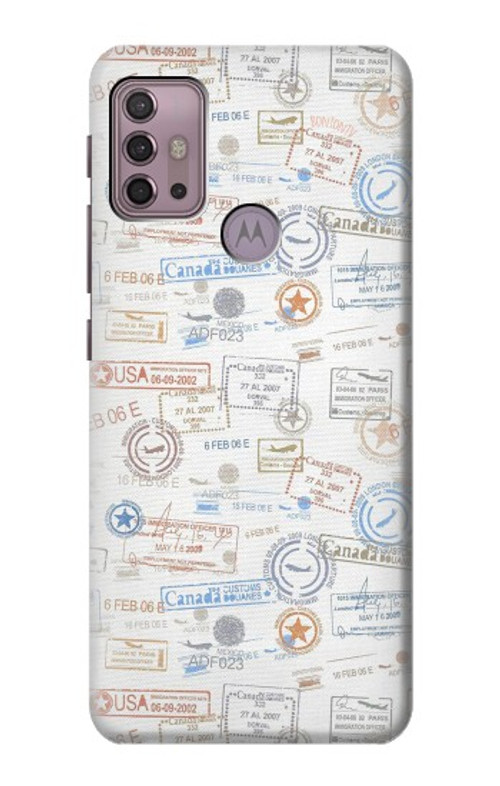 W3903 Travel Stamps Case Cover Custodia e Flip Case per Motorola Moto G30, G20, G10