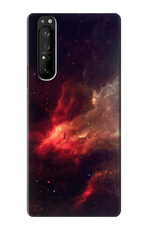 W3897 Red Nebula Space Case Cover Custodia e Flip Case per Sony Xperia 1 III