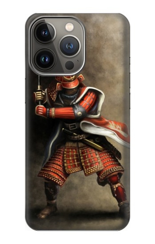 W0796 Japan Red Samurai Case Cover Custodia e Flip Case per iPhone 14 Pro