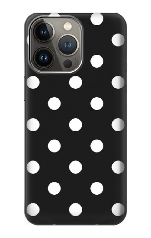 W2299 Black Polka Dots Case Cover Custodia e Flip Case per iPhone 14 Pro