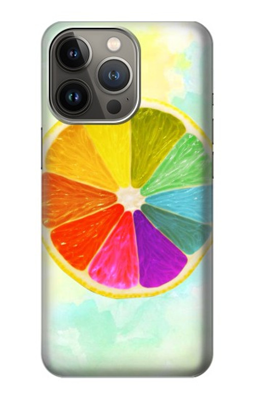 W3493 Colorful Lemon Case Cover Custodia e Flip Case per iPhone 14 Pro Max