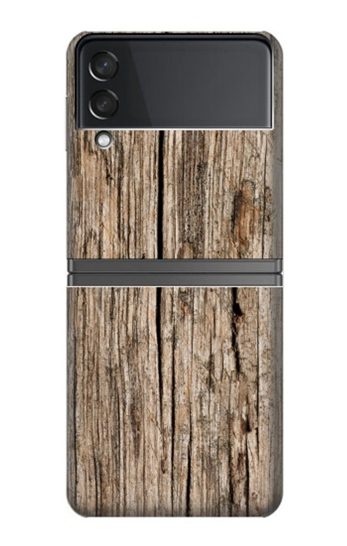 W0600 Wood Graphic Printed Case Cover Custodia e Flip Case per Samsung Galaxy Z Flip 4