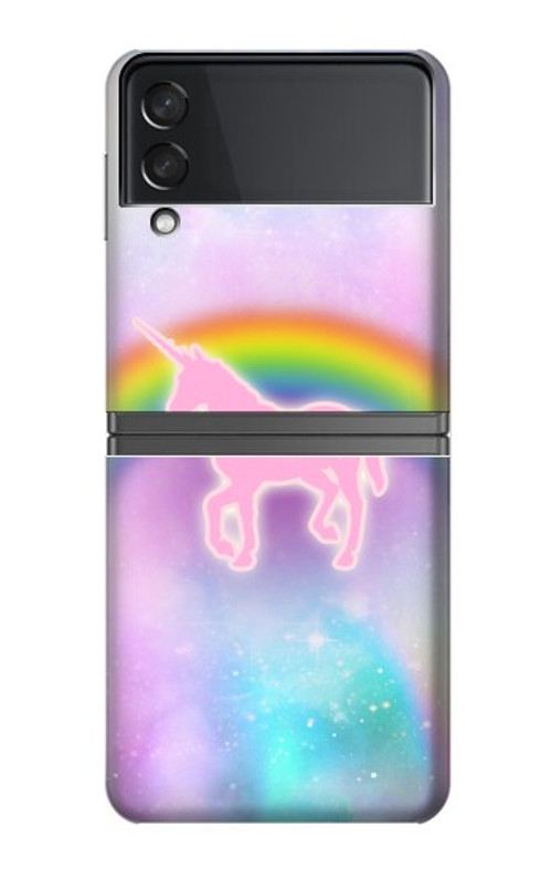 W3070 Rainbow Unicorn Pastel Sky Case Cover Custodia e Flip Case per Samsung Galaxy Z Flip 4