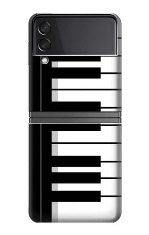 W3078 Black and White Piano Keyboard Case Cover Custodia e Flip Case per Samsung Galaxy Z Flip 4