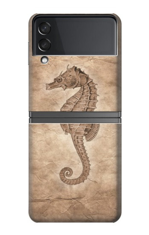 W3214 Seahorse Skeleton Fossil Case Cover Custodia e Flip Case per Samsung Galaxy Z Flip 4