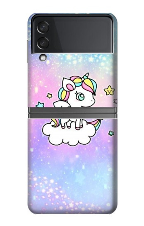 W3256 Cute Unicorn Cartoon Case Cover Custodia e Flip Case per Samsung Galaxy Z Flip 4