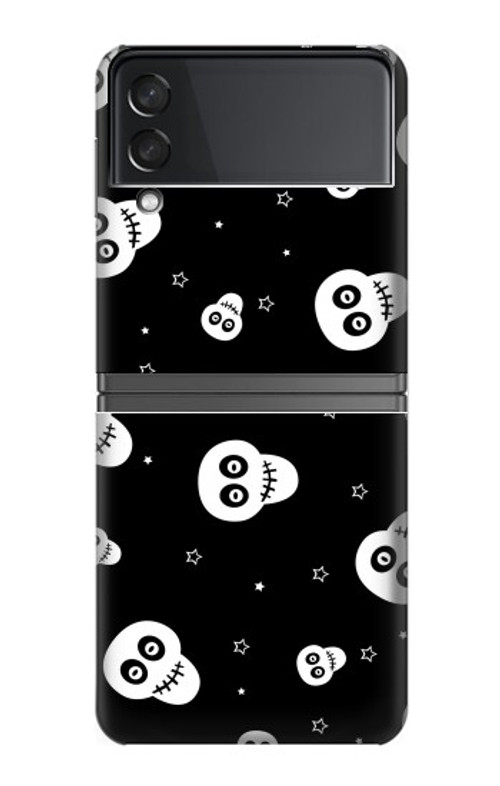 W3261 Smile Skull Halloween Pattern Case Cover Custodia e Flip Case per Samsung Galaxy Z Flip 4