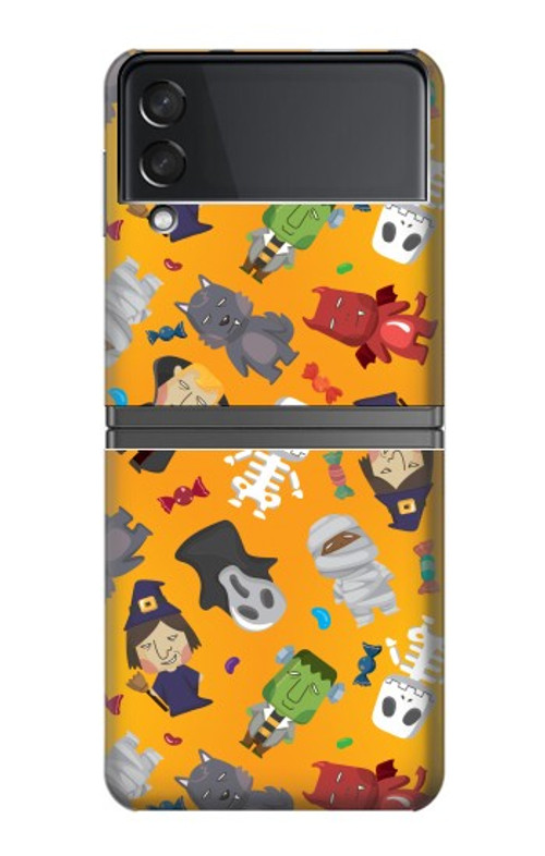 W3275 Cute Halloween Cartoon Pattern Case Cover Custodia e Flip Case per Samsung Galaxy Z Flip 4
