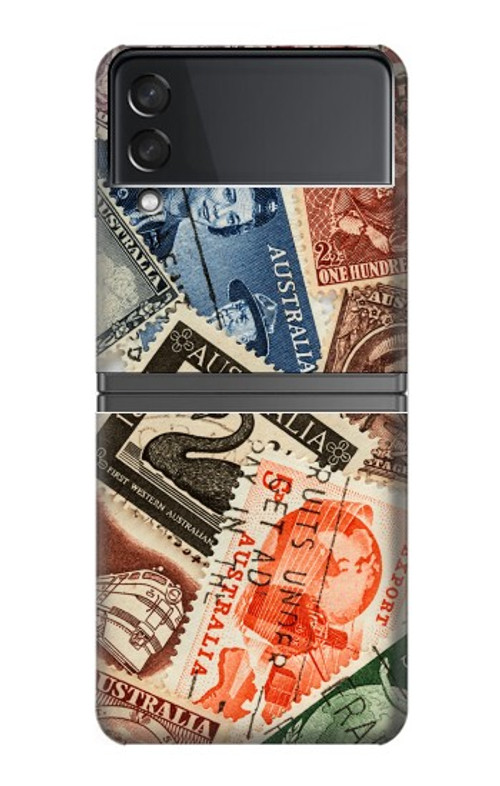 W3900 Stamps Case Cover Custodia e Flip Case per Samsung Galaxy Z Flip 4