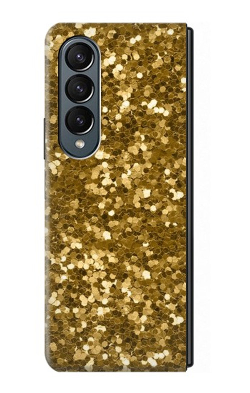 W3388 Gold Glitter Graphic Print Case Cover Custodia e Flip Case per Samsung Galaxy Z Fold 4