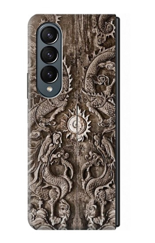 W3395 Dragon Door Case Cover Custodia e Flip Case per Samsung Galaxy Z Fold 4