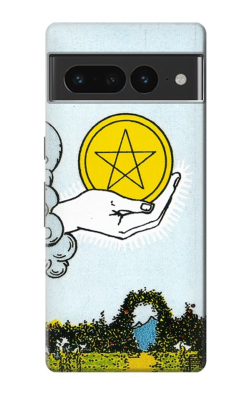 W3722 Tarot Card Ace of Pentacles Coins Case Cover Custodia e Flip Case per Google Pixel 7 Pro