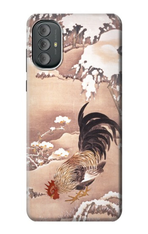 W1332 Ito Jakuchu Rooster Case Cover Custodia e Flip Case per Motorola Moto G Power 2022, G Play 2023