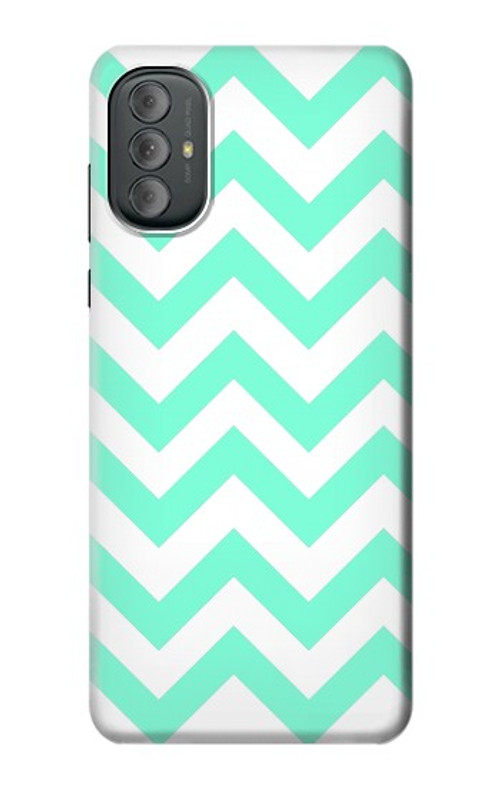 W1723 Mint Chevron Zigzag Case Cover Custodia e Flip Case per Motorola Moto G Power 2022, G Play 2023