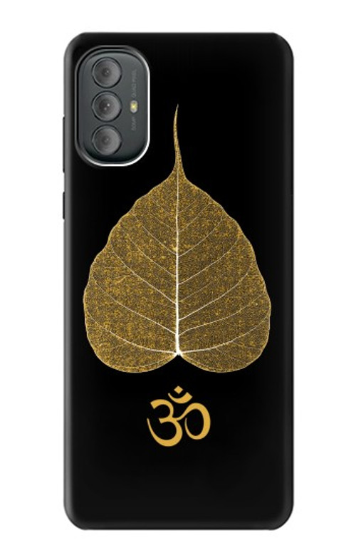 W2331 Gold Leaf Buddhist Om Symbol Case Cover Custodia e Flip Case per Motorola Moto G Power 2022, G Play 2023