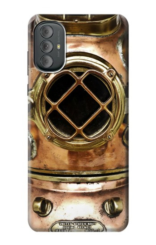 W2412 Vintage Deep Sea Diving Helmet Case Cover Custodia e Flip Case per Motorola Moto G Power 2022, G Play 2023