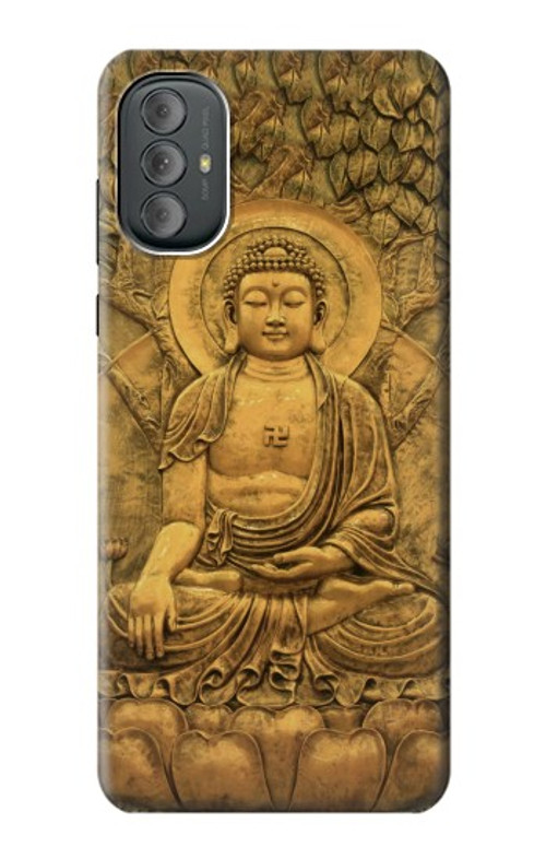 W2452 Buddha Bas Relief Art Graphic Printed Case Cover Custodia e Flip Case per Motorola Moto G Power 2022, G Play 2023