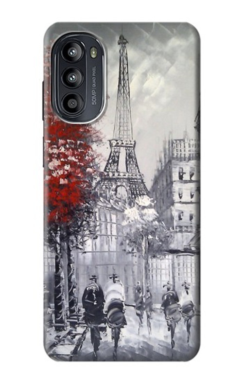 W1295 Eiffel Painting of Paris Case Cover Custodia e Flip Case per Motorola Moto G52, G82 5G