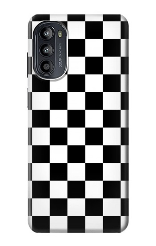 W1611 Black and White Check Chess Board Case Cover Custodia e Flip Case per Motorola Moto G52, G82 5G