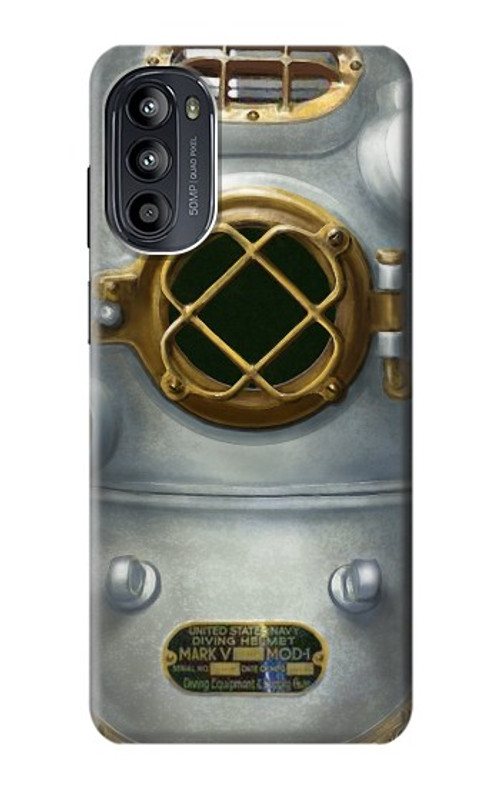 W2646 Vintage Deep Sea Diver Helmet Case Cover Custodia e Flip Case per Motorola Moto G52, G82 5G
