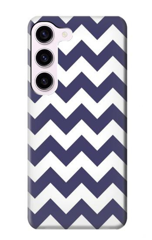W2345 Navy Blue Shavron Zig Zag Pattern Case Cover Custodia e Flip Case per Samsung Galaxy S23
