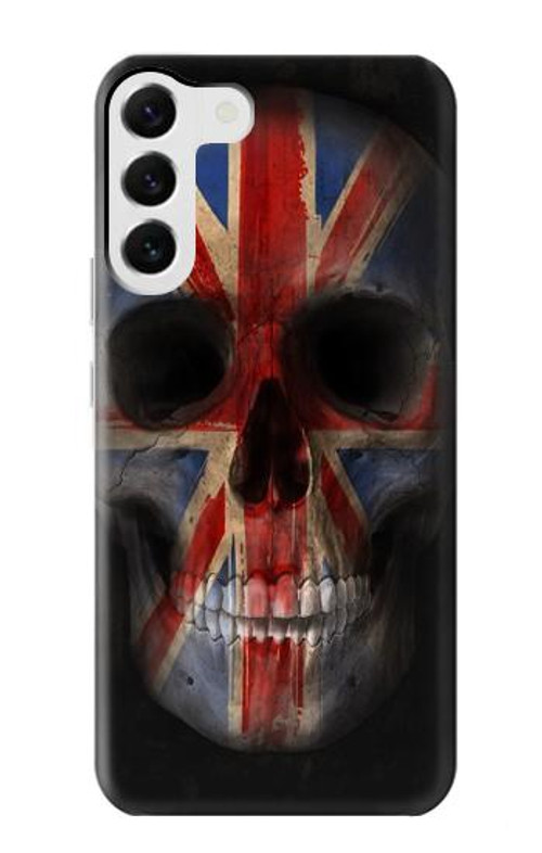 W3848 United Kingdom Flag Skull Case Cover Custodia e Flip Case per Samsung Galaxy S23 Plus