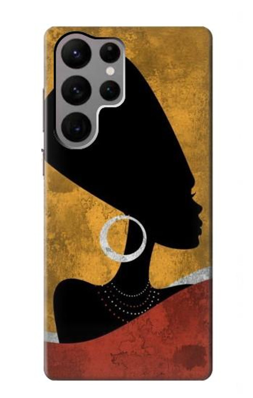 W3453 African Queen Nefertiti Silhouette Case Cover Custodia e Flip Case per Samsung Galaxy S23 Ultra