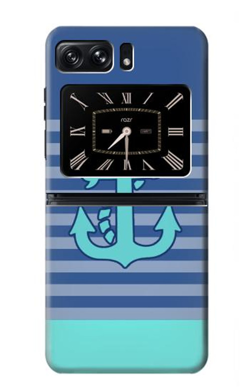W2081 Nautical Anchor Case Cover Custodia e Flip Case per Motorola Moto Razr 2022