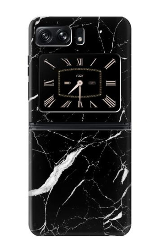 W2895 Black Marble Graphic Printed Case Cover Custodia e Flip Case per Motorola Moto Razr 2022