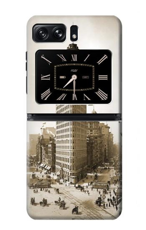 W3046 Old New York Flatiron Building Case Cover Custodia e Flip Case per Motorola Moto Razr 2022