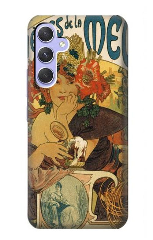 W2740 Alphonse Mucha Bieres De La Muse Case Cover Custodia e Flip Case per Samsung Galaxy A54 5G