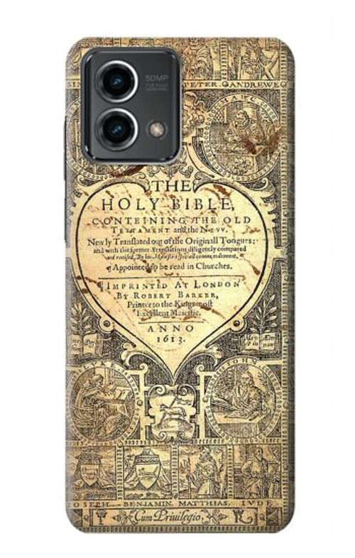 W0330 Bible Page Case Cover Custodia e Flip Case per Motorola Moto G Stylus 5G (2023)