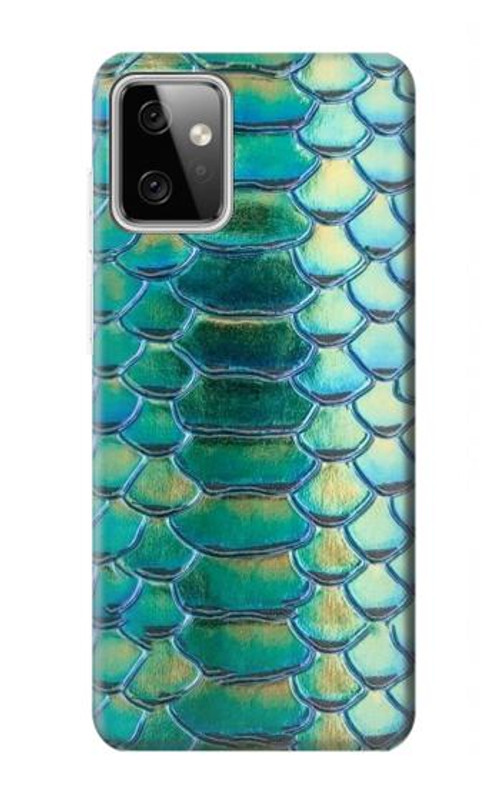 W3414 Green Snake Scale Graphic Print Case Cover Custodia e Flip Case per Motorola Moto G Power (2023) 5G