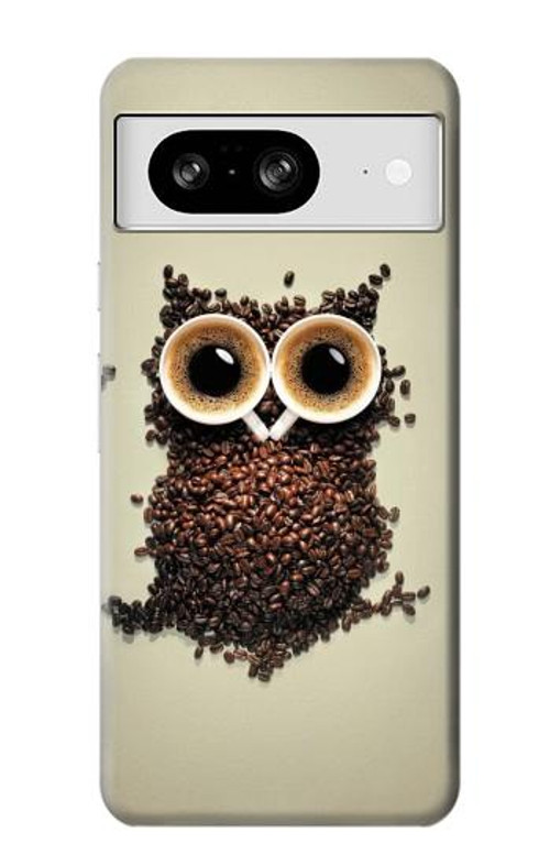 W0360 Coffee Owl Case Cover Custodia e Flip Case per Google Pixel 8